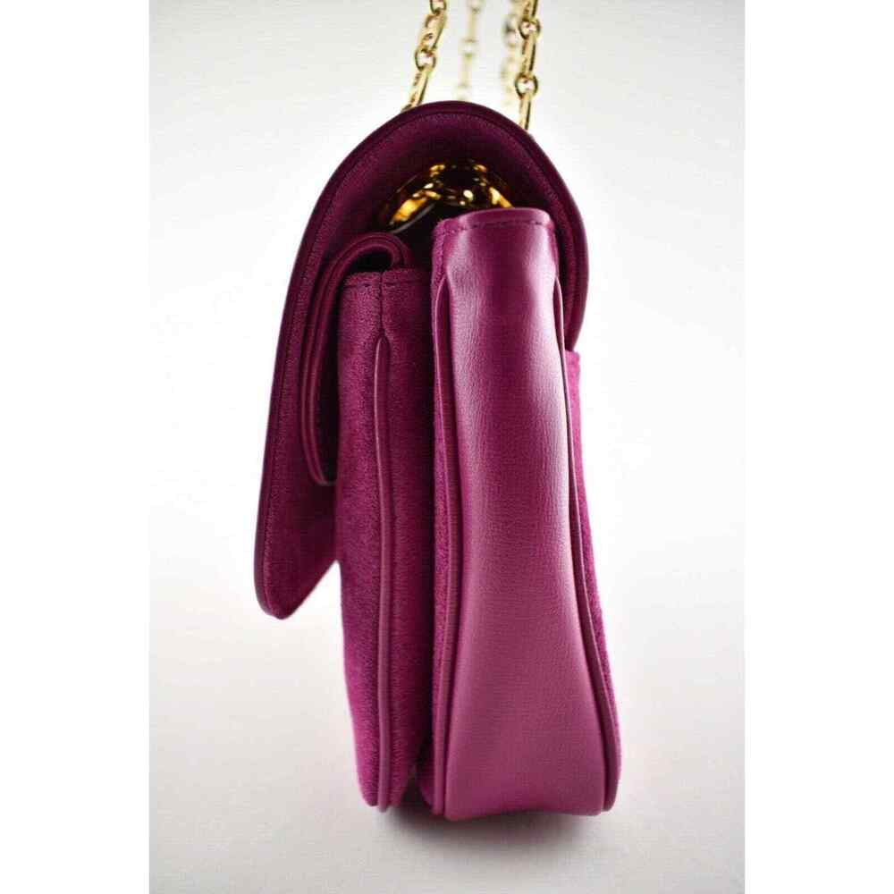 Gucci Marina Small Fuchsia Pink Suede Gold Logo Chain Shoulder Crossbody Bag - Picture 9 of 12